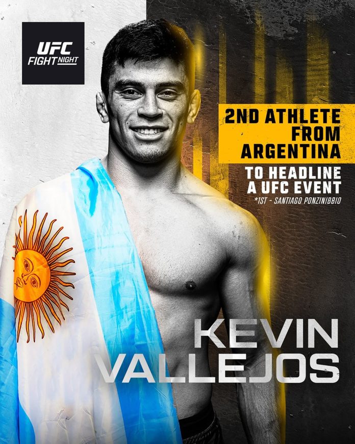 Debutó en UFC hace un año y ahora encabezará una cartelera frente una leyenda 17 años mayor que él: el sueño del argentino Kevin Vallejos