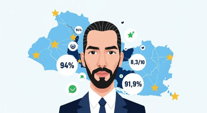 Bukele mantiene niveles de aprobación que superan el 90 % en El Salvador, tras 7 años en el poder