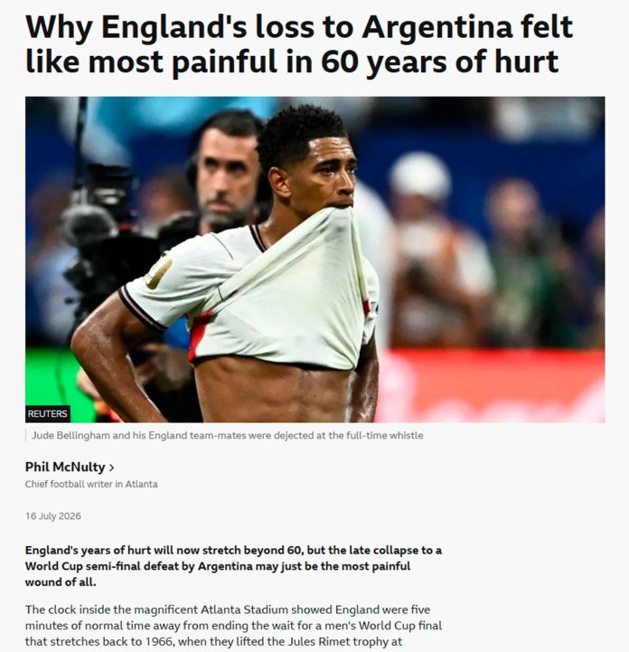 Por qué la derrota ante Argentina fue “la más dolorosa en 60 años de sufrimiento”, según un prestigioso medio inglés