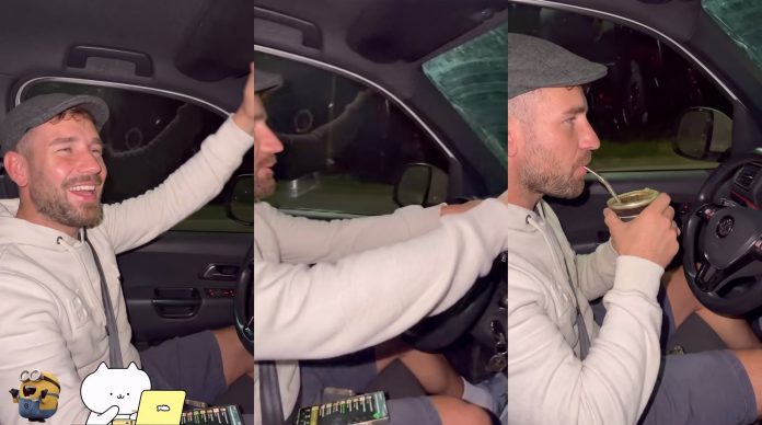 Insólito: un diputado de Santa Fe compartió un video en sus redes manejando mientras usaba el teléfono y tomaba mate