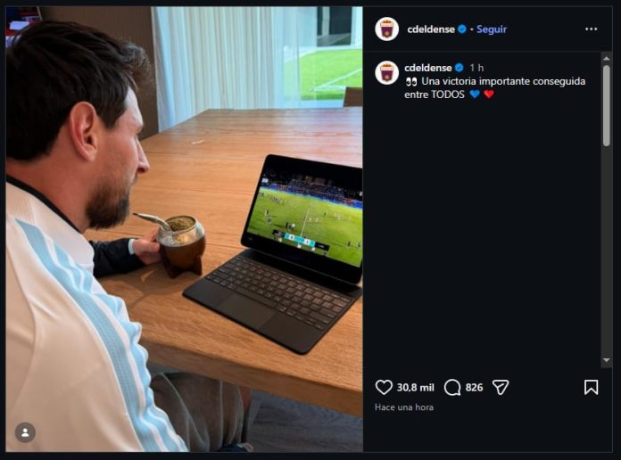 La reacción de Lionel Messi por la goleada del CD Eldense de España después de haberse convertido en su nuevo propietario
